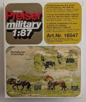 Thumbnail PREISER 16547 GERMAN REICH 4 1939-45 4 HORSE AND HAND DRAWN INFANTRY
