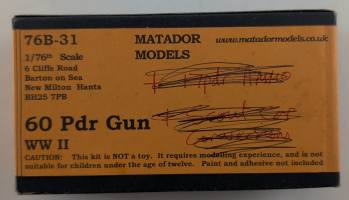 Thumbnail MATADOR MODELS 76B-31 60 PDR GUN WWII 