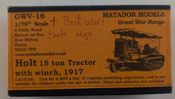 Thumbnail MATADOR MODELS GWV-16 HOLT 15 TON TRACTOR WTH WINCH 1917