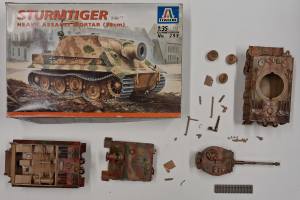 Thumbnail KINGKIT MODEL SCRAPYARD ITALERI 299 STURMTIGER HEAVY ASSAULT MORTAR  BUILT  INCOMPLETE 