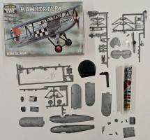 Thumbnail KINGKIT MODEL SCRAPYARD LIFE-LIKE HOBBY KITS 09608 HAWKER FURY R.A.F. INTERCEPTOR NO INSTRUCTIONS DAMAGED DECALS