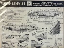 Thumbnail DISCOUNT DECALS 4414 SET NO 64 MODEL DECAL ROYAL AIR FORCE PHANTOMS  19  23  43 56   92 SQNS HAWK T1