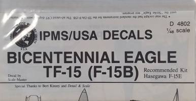 Thumbnail DISCOUNT DECALS 4531 D 4802 IPMS/USA DECALS BICENTENNIAL EAGLE TF-15  F-15B 