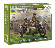 Thumbnail ZVEZDA MODELS 6277 SOVIET MOTORCYCLE M-72 WITH SIDECAR AND CREW