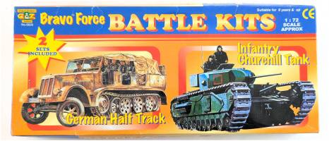 Thumbnail AZIMUT 6820 BRAVO FORCE BATTLE KITS GERMAN HALF TRACK AND INFANTRY CHURCHILL TANK