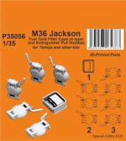 Thumbnail CMK P35056 M36 JACKSON FUEL TANK FILLER CAPS AND EXTINGUISHER PULL HANDLES