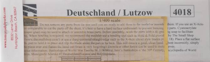 Thumbnail TOMS MODELWORKS 4018 DEUTSCHLAND / LUTZOW