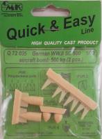 Thumbnail CZECH MASTERS KITS Q 72 035 GERMAN WW.II SC 500 AIRCRAFT BOMB 500 KG  2 PCS. 