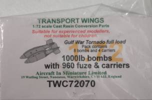 Thumbnail TRANSPORT WINGS TWC72070 GULF WAR TORNADO FULL LOAD 1000LB BOMBS WITH 960 FUZE CARRIERS