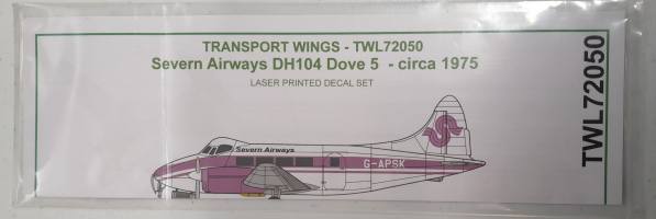 Thumbnail DISCOUNT DECALS 5696 TWL72050 SEVERN AIRWAYS DH104 DOVE 5 - CIRCA 1975 TRANSPORT WINGS