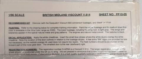 Thumbnail DISCOUNT DECALS 5697 FP10-05 BRITISH MIDLAND VISCOUNT V.814 GLENCOE