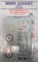 Thumbnail DISCOUNT DECALS 5704 MA-48127 EE CANBERRA PT 1 SQUADRON MARKINGS MODEL ALLIANCE
