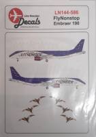Thumbnail DISCOUNT DECALS 5827 LN144-586 FLYNONSTOP EMBRAER 190 Lima November Decals