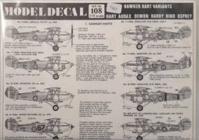 Thumbnail DISCOUNT DECALS 6023 108 HAWKER HART VARIANTS HART AUDAX DEMON HARDY HIND OSPREY Modeldecal