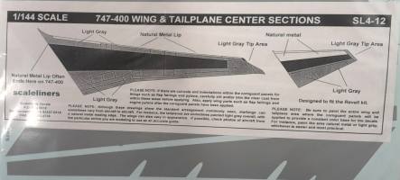 Thumbnail DISCOUNT DECALS 6216 SL4-12 747-400 WING   TAILPLANE CENTER SECTIONS Scaleliners