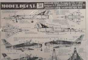 Thumbnail DISCOUNT DECALS 6227 38 MIRAGE M5F L ARM  E DE L AIR F-84F BELGIAN A.F. PROVOST T1 BULLDOG T1 JAGUAR GR1   VAMPIRE FB9 RAF Modeldecal