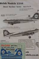 Thumbnail DISCOUNT DECALS 4572 WELSH MODELS SHEET NO 19 DECAL SKYLINER SERIES